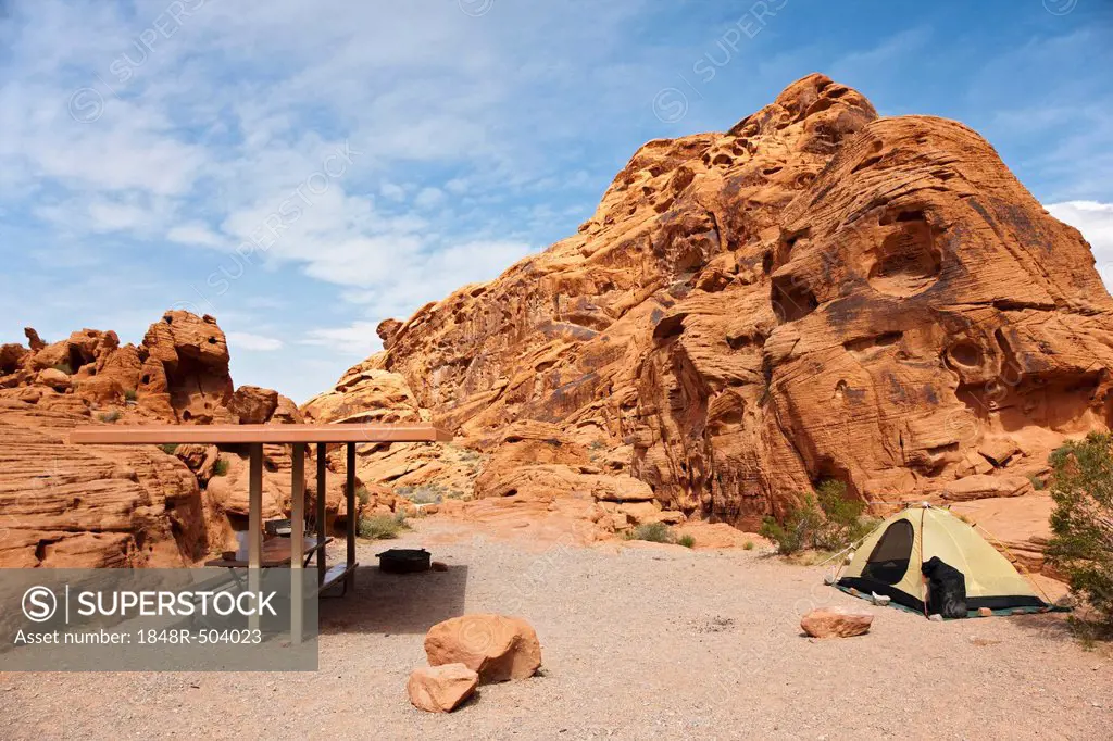 Camping in the Valley of Fire State Park, Nevada, USA