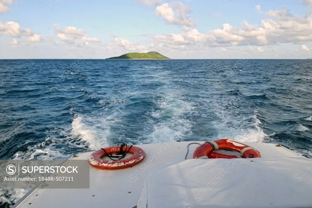 Boat trip from Buck Island to St. Croix Island, US Virgin Islands, USA