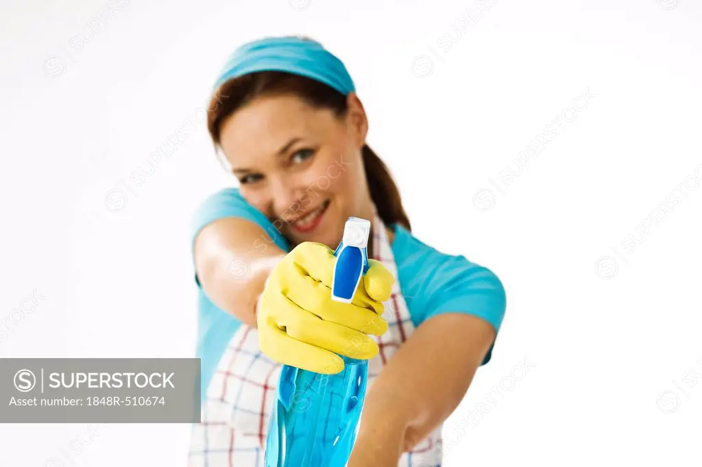 Cleaning lady at work