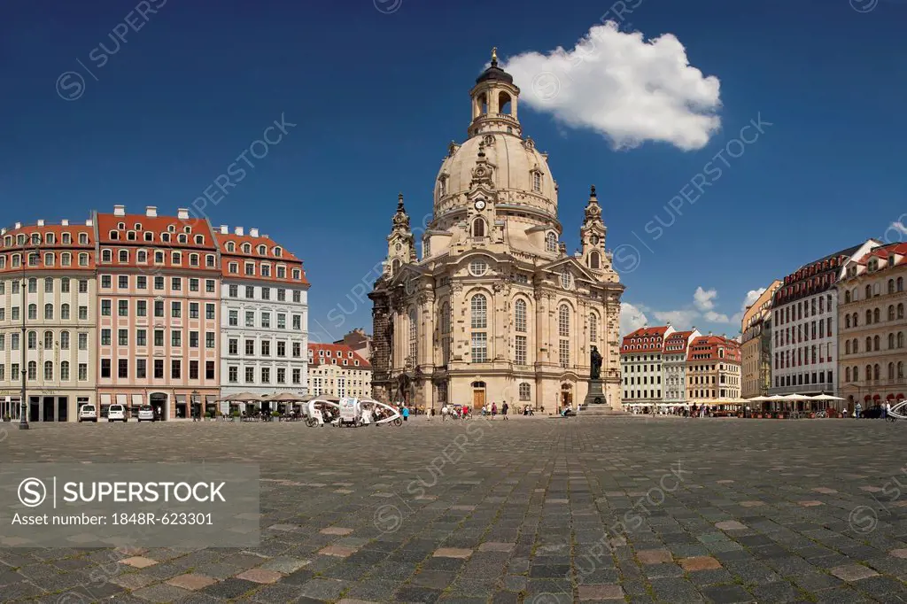 Town centre of Dresden with Frauenkirche, Church of Our Lady, Saxony, Germany, Europe, PublicGround