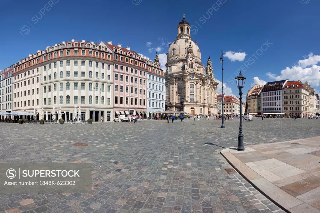 Town centre of Dresden with Frauenkirche, Church of Our Lady, Saxony, Germany, Europe, PublicGround