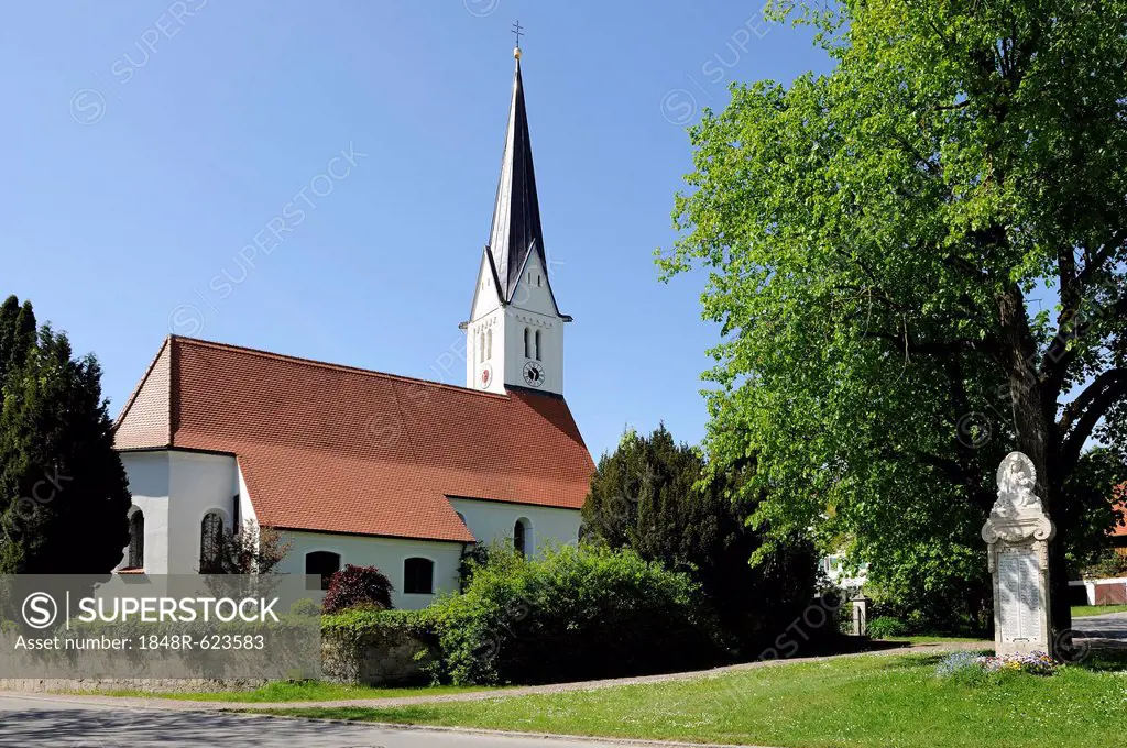 Parish church of St. John the Baptist, Rott am Lech, Lake Ammer region, Five Lakes region, Upper Bavaria, Bavaria, Germany, Europe, PublicGround