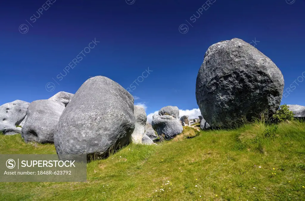 Limestone rock formations on Castle Hill, South Island, New Zealand, Oceania