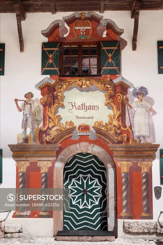 Town Hall, Ruhpolding, Chiemgau region, Upper Bavaria, Bavaria, Germany, Europe, PublicGround