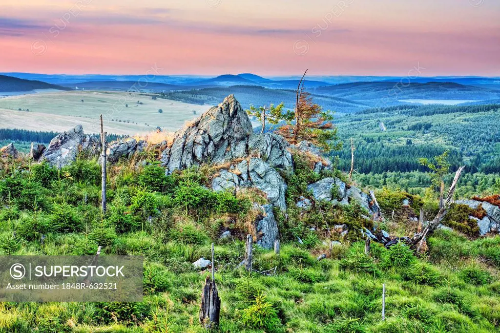 Meluzína rocks in Kruoené hory, Krusne Mountains, or Ore Mountains, Ústecký region, Czech Republic, Europe