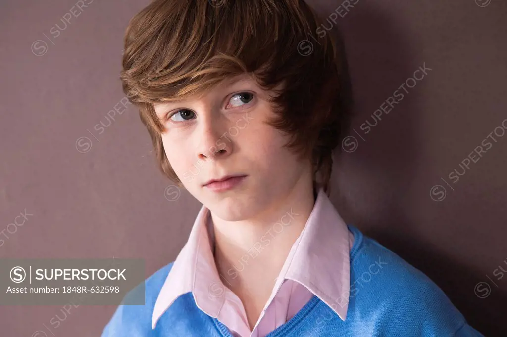 Boy with a contemplative expression, portrait