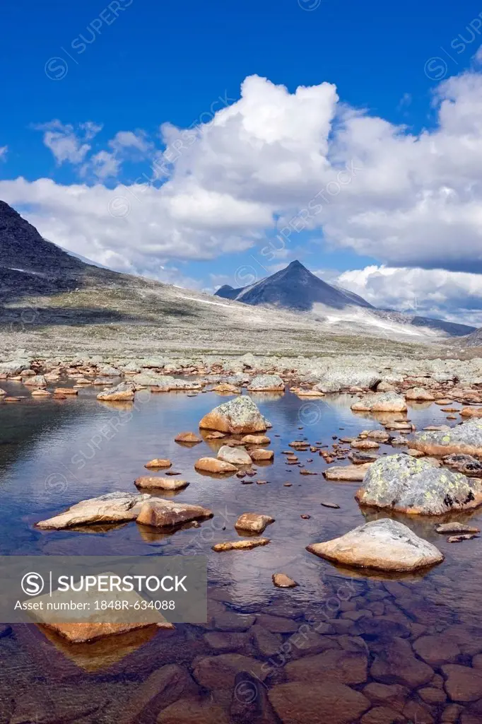 Ørfjellet, Orfjellet, Ølfjellet, or Olfjellet peak, Saltfjellet-Svartisen National Park, Nordland county, Norway, Scandinavia, Europe