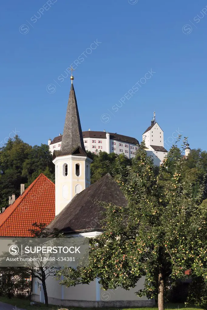 Rastkapelle Chapel, Schloss Hohenaschau Castle, Aschau in Chiemgau, Upper Bavaria, Bavaria, Germany, Europe, PublicGround