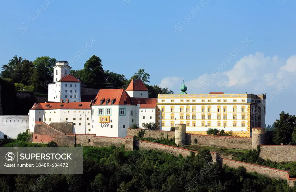 Veste Oberhaus fortress, Passau, Lower Bavaria, Bavaria, Germany, Europe, PublicGround