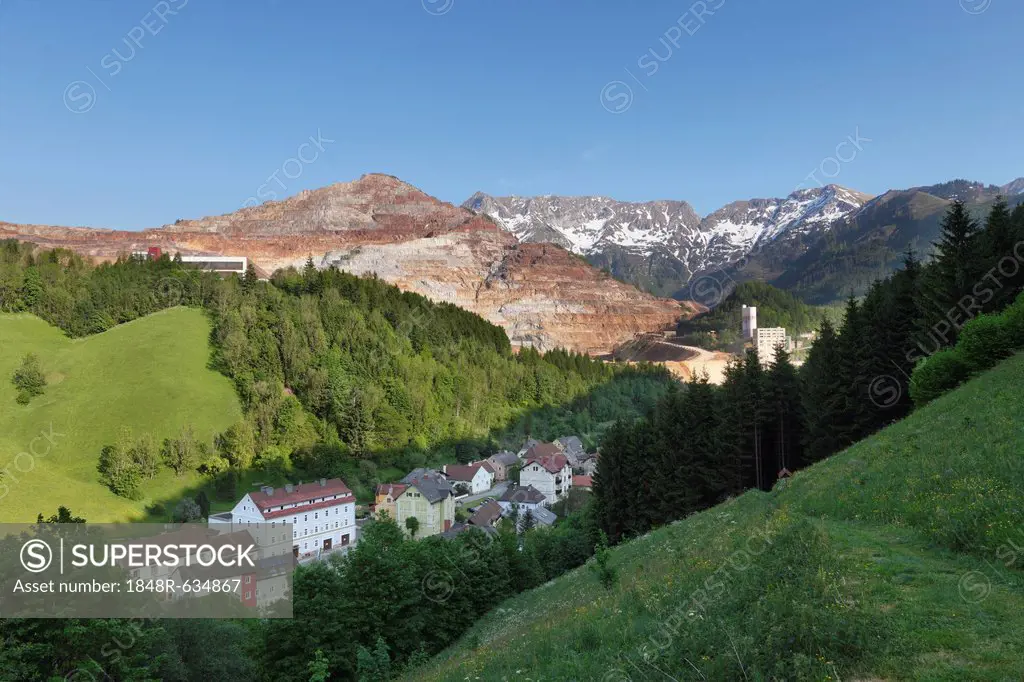 Eisenerz and Erzberg mountain, Upper Styria, Styria, Austria, Europe