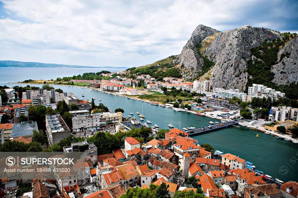 Omis, an old town at the Adriatic coast, Croatia, Europe