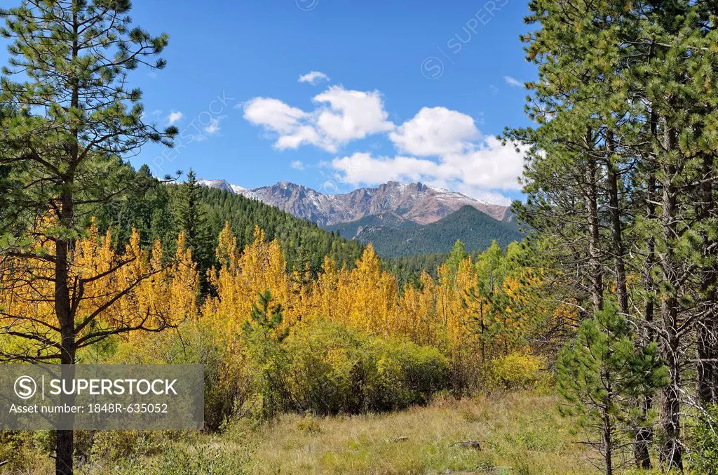 Pikes Peak, view from Pikes Peak Highway, Colorado Springs, Colorado, USA