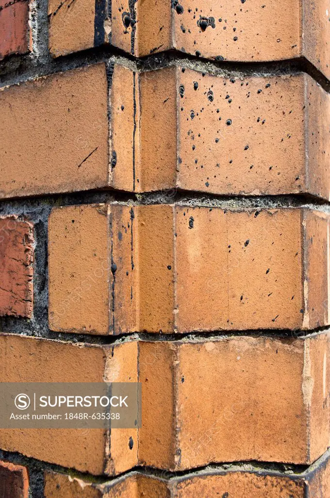 Brick wall, Stuttgart, Baden-Wuerttemberg, Germany, Europe