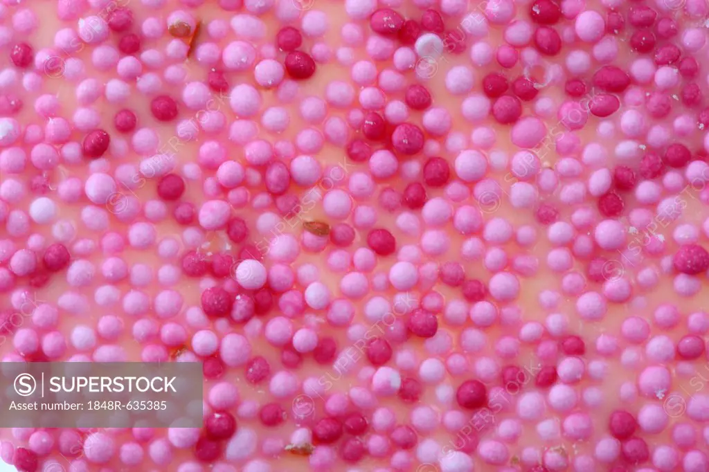 Pink pearl sugar coating