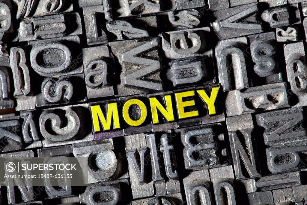 Old lead letters forming the word Money
