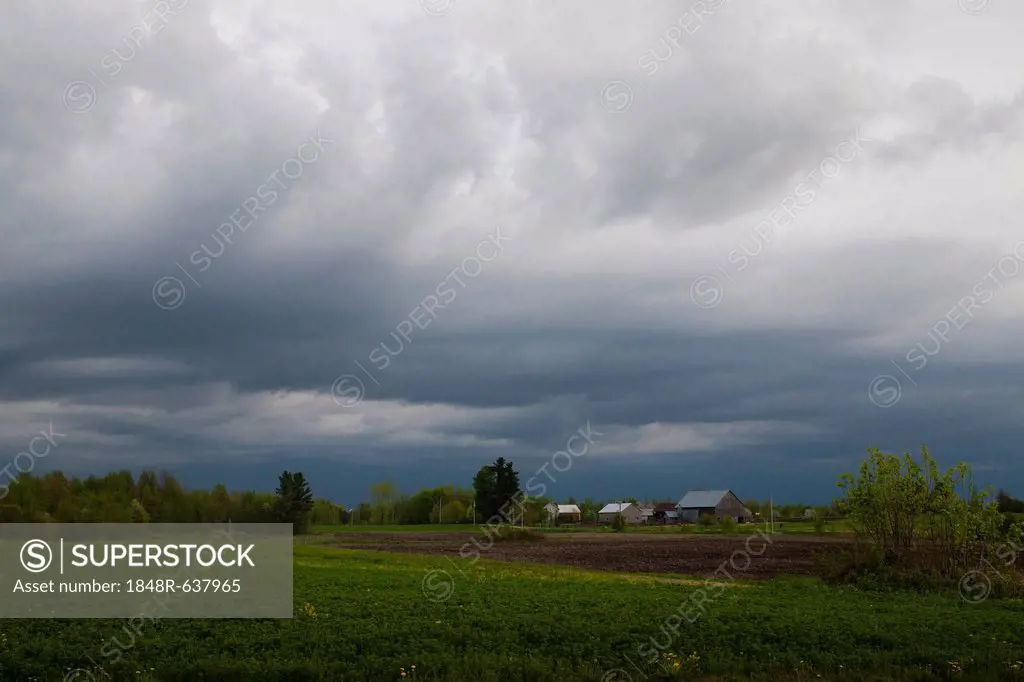 Storm clouds, Farnham, Quebec, Canada, North America