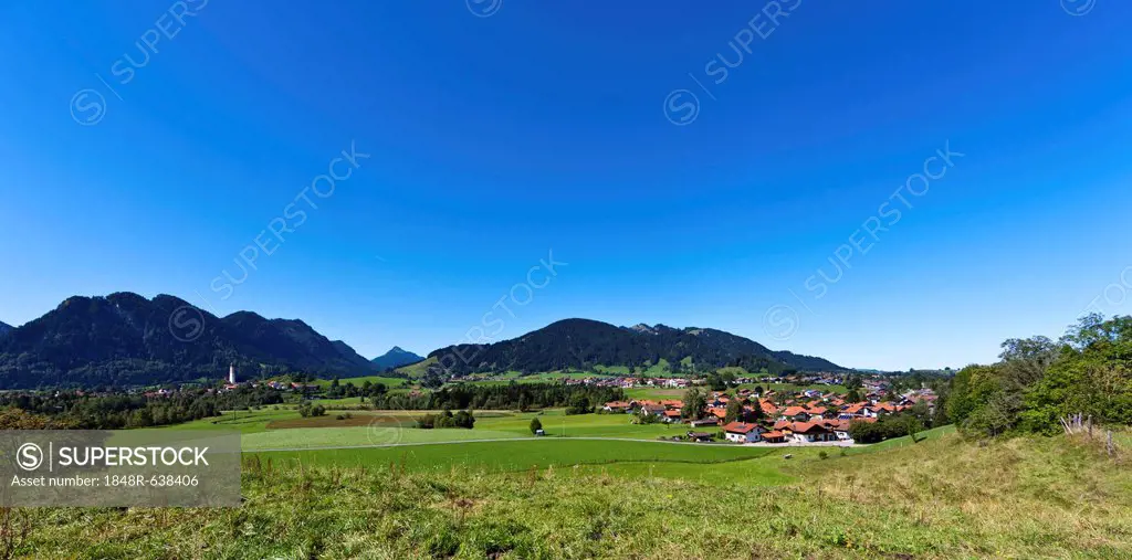 View of Pfronten, Ostallgaeu district, Allgaeu, Swabia, Bavaria, Germany, Europe, PublicGround