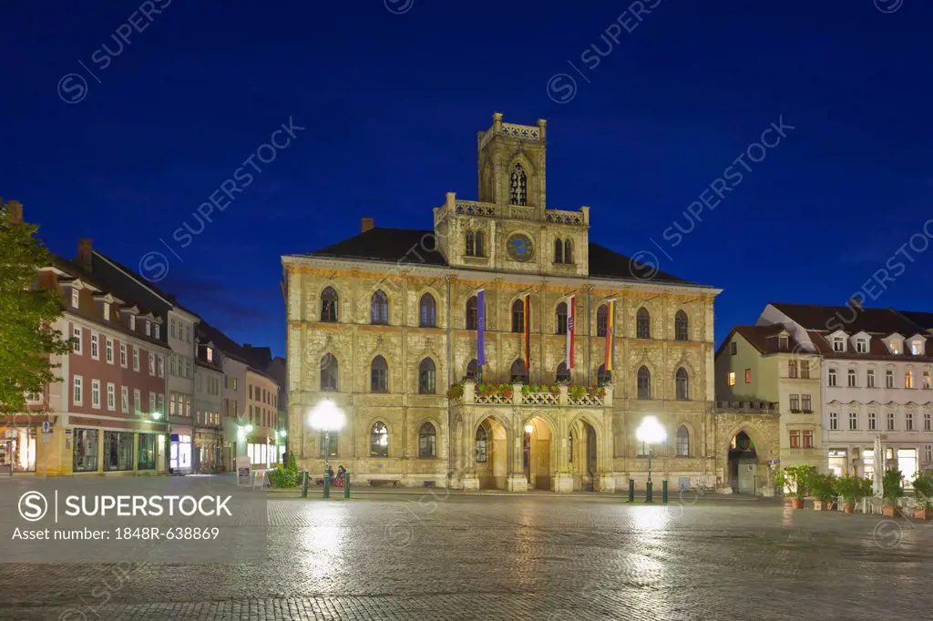 Town hall in am Markt, market square, Weimar, Thuringia, Germany, Europe