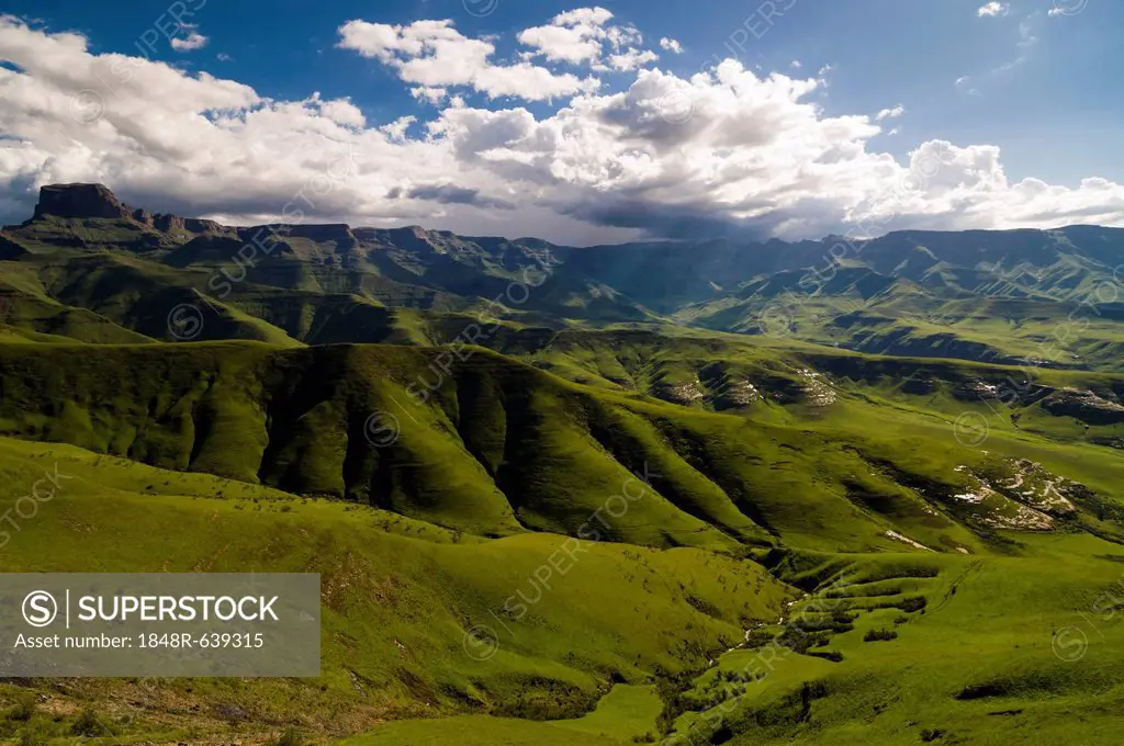 Mountain landscape, Drakensberg Mountains, Free State, South Africa, Africa