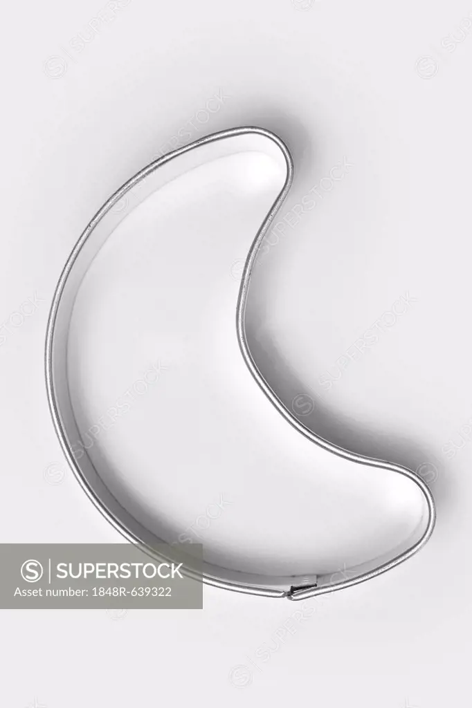 Crescent-shaped or half-moon-shaped cookie cutter for Christmas cookies