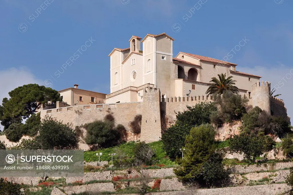 Castle and Pilgrimage Church of Sant Salvador, Arta, Majorca, Balearic Islands, Spain, Europe