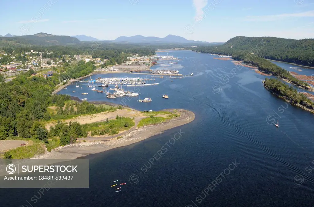 Aerial view of Ladysmith Harbour, Vancouver Island, British Columbia, Canada