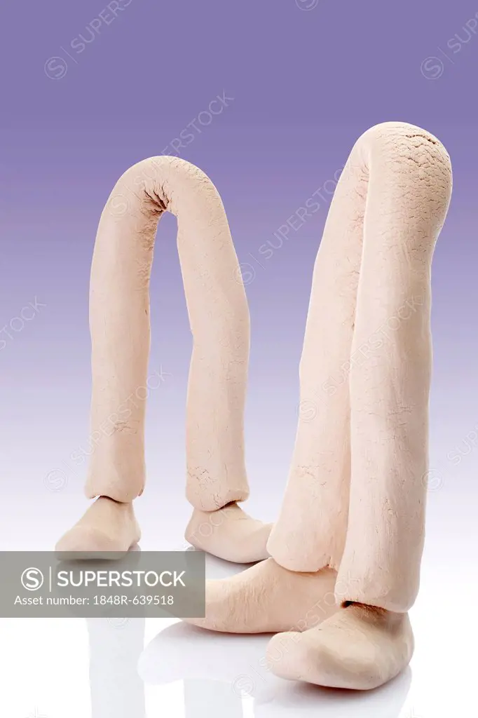 Cartoon characters, two detached pairs of legs