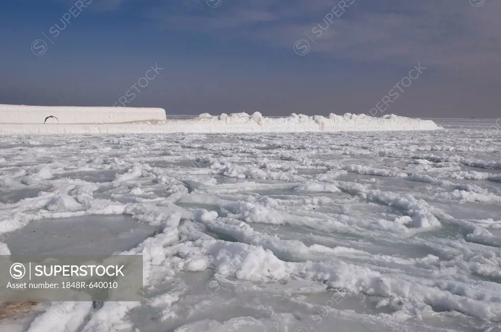 Frozen Black Sea, a rare phenomenon, last time it occured in 1977, Odessa, Ukraine, Eastern Europe