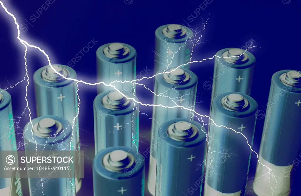 Batteries, illustration, energy