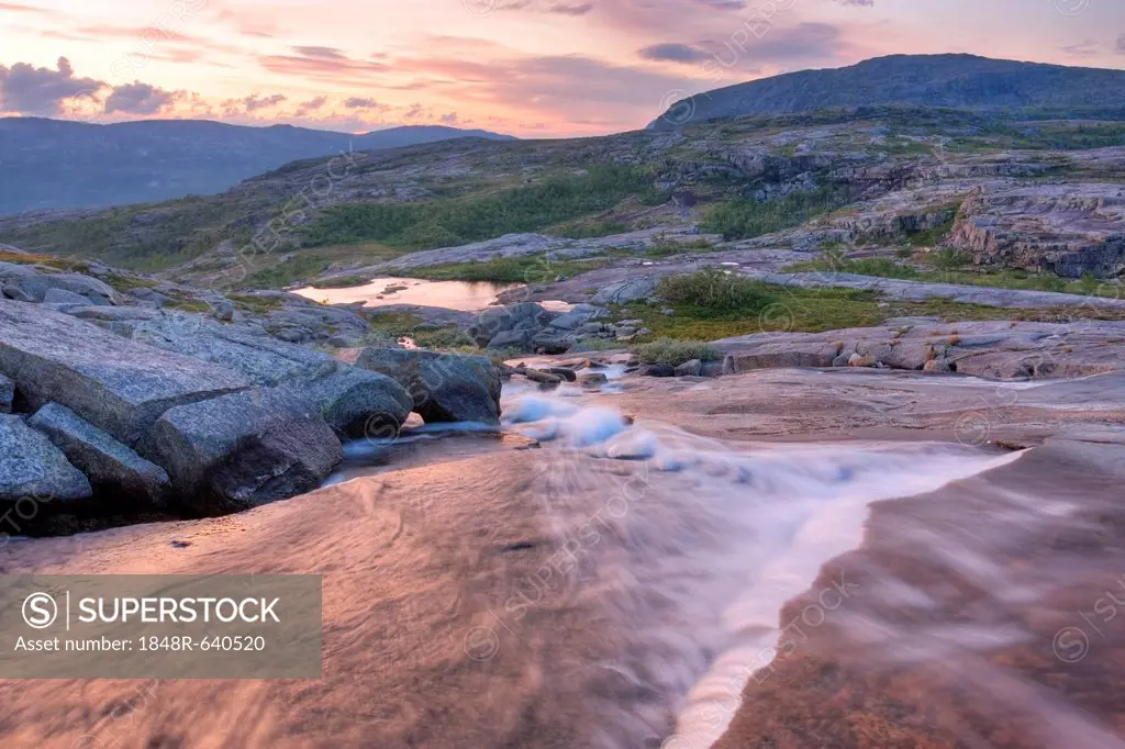 Stream in Rago National Park, Nordland county, Norway, Scandinavia, Europe