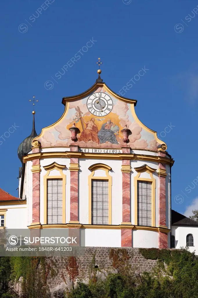 Monastery church of St. Margarethen, Baumburg Abbey, Altenmarkt, Chiemgau, Upper Bavaria, Bavaria, Germany, Europe, PublicGround
