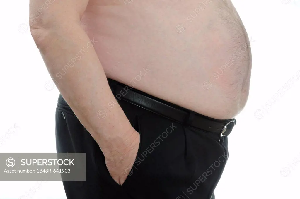 Belly of an overweight man