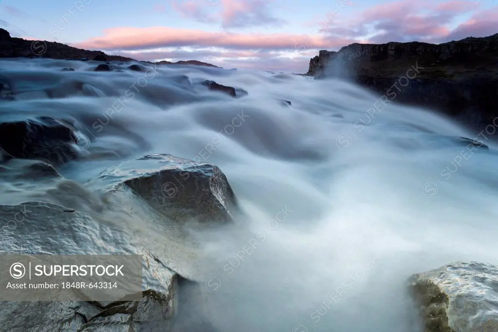 Dettifoss waterfall on the Joekulsá á Fjoellum river, Norðurland eystra region, or north-east region, Iceland, Europe