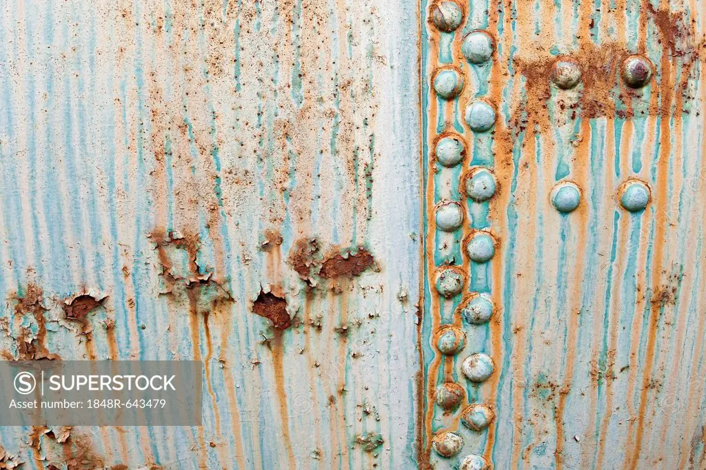 Old rusty waggon, detail view, in a railway workshop in Rijeka, Croatia, Europe