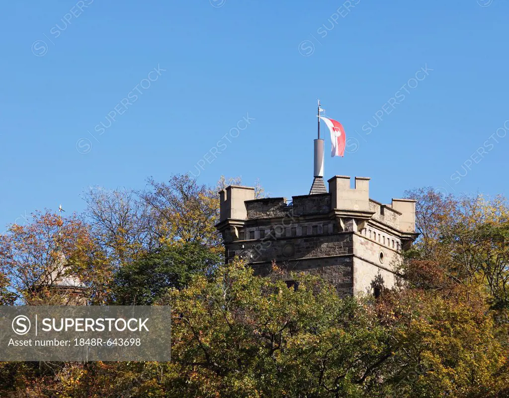 Peterstirn Castle with Karlsturm tower, Schweinfurt, Lower Franconia, Franconia, Bavaria, Germany, Europe, PublicGround