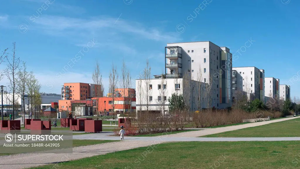 Social housing, Nordheide quarter, Munich, Bavaria, Germany, Europe