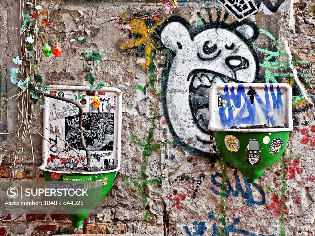 Graffiti wall in Berlin, Germany, Europe