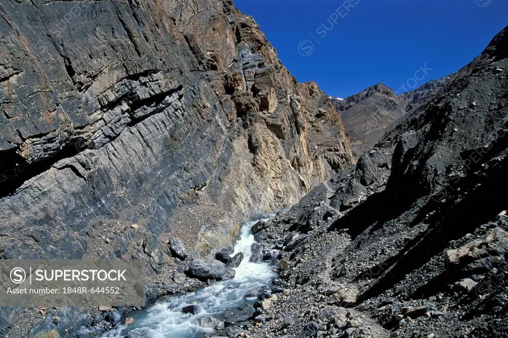 Raglungbi Gorge near Kibber, Kibber-Karzok-Trail, Himachal Pradesh, Indian Himalayas, North India, India, Asia