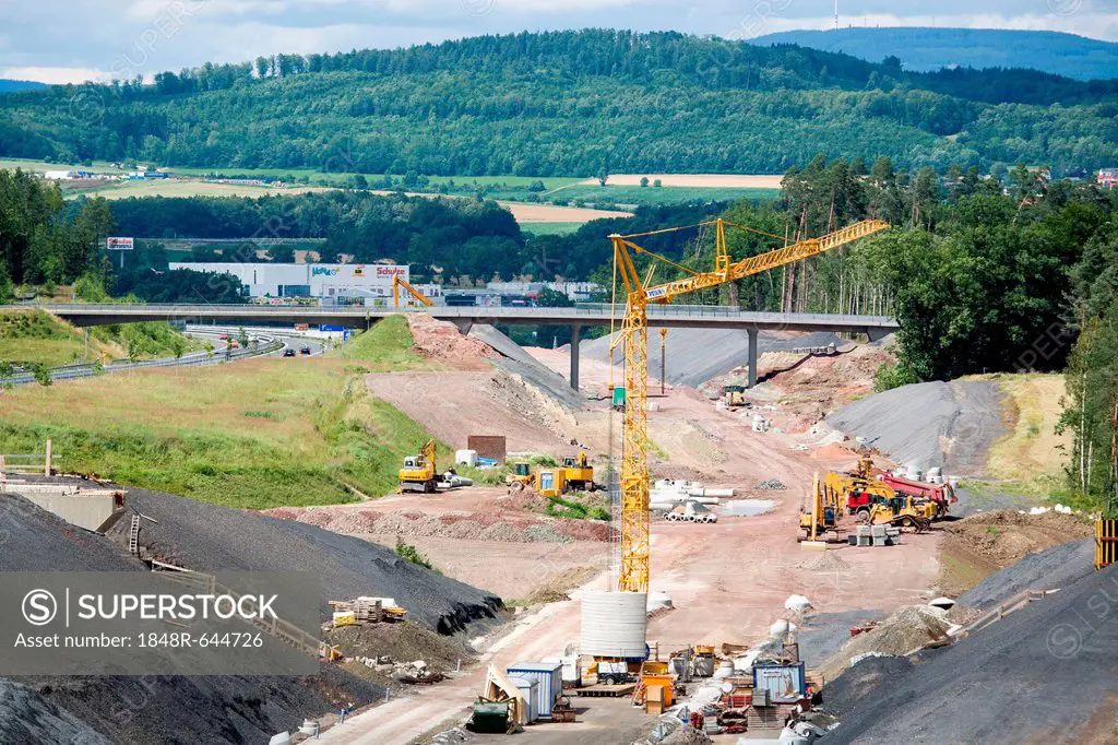 ICE-track construction, section near Coburg, Bavaria, Germany, Europe