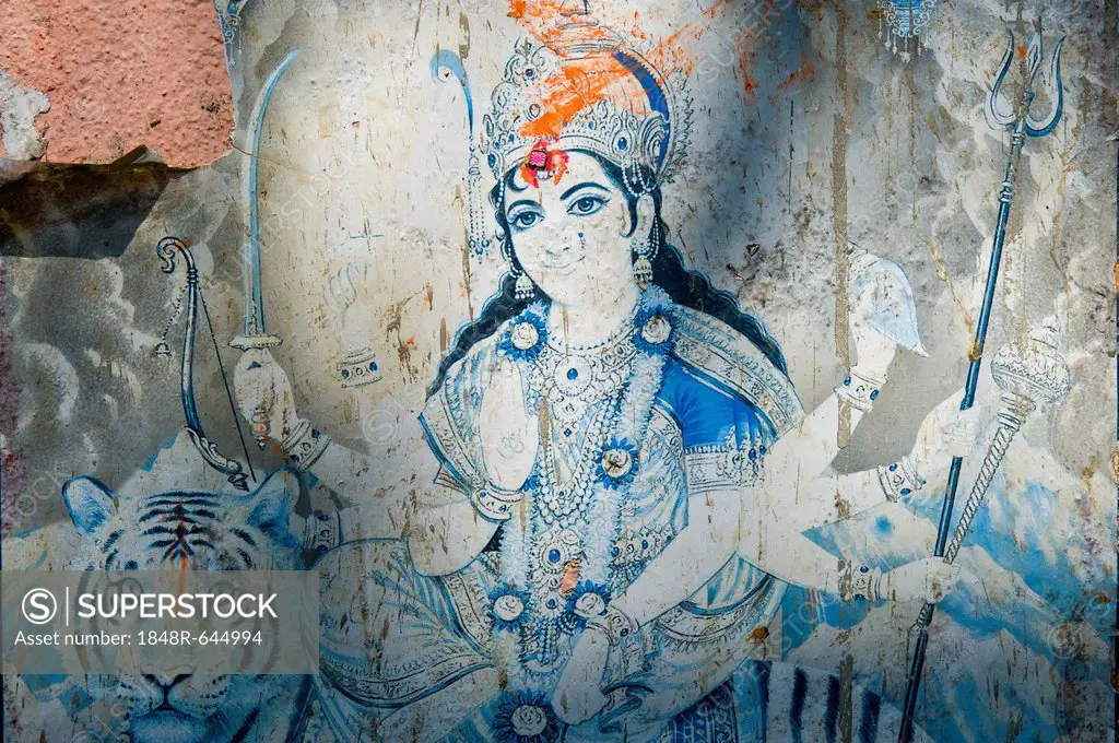 Goddess Durga, Kali Temple, Kolkata, Calcutta, West Bengal, India, Asia