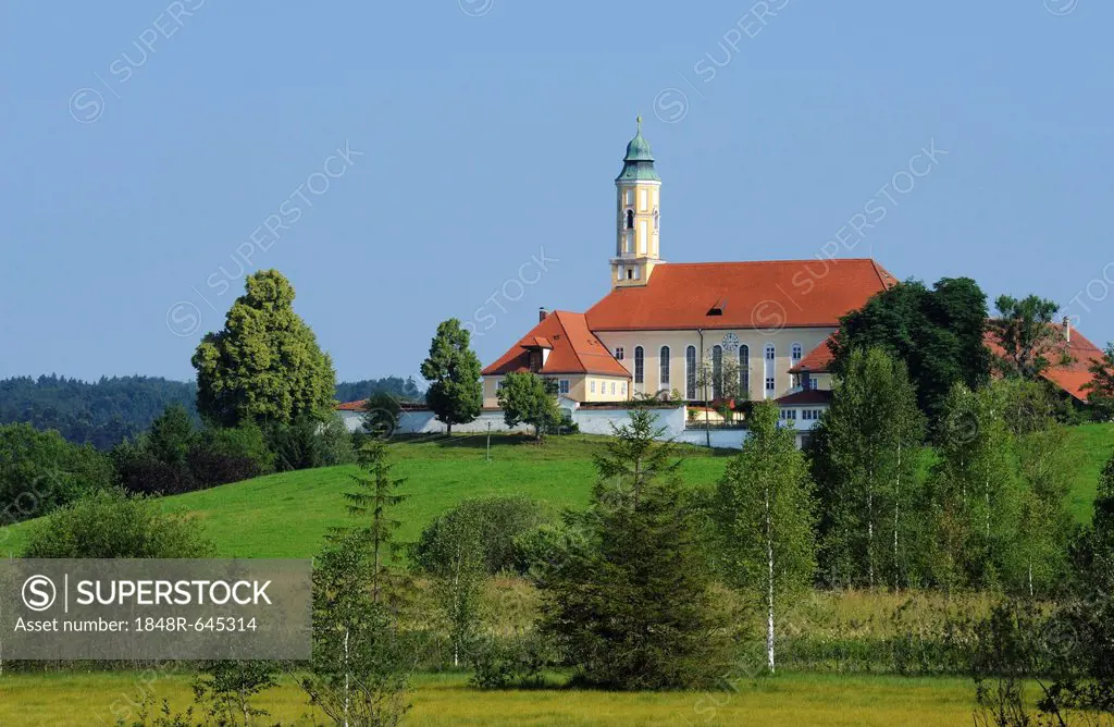 Reutberg Monastery, Sachsenkam, district of Bad Toelz - Wolfratshausen, Upper Bavaria, Bavaria, Germany, Europe, PublicGround