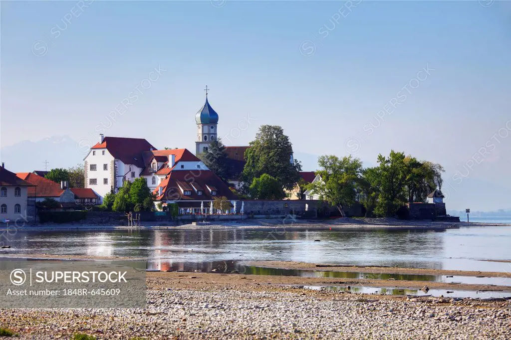 Wasserburg on Lake Constance, view from Malerwinkel, painter's viewpoint, Swabia, Bavaria, Germany, Europe, PublicGround