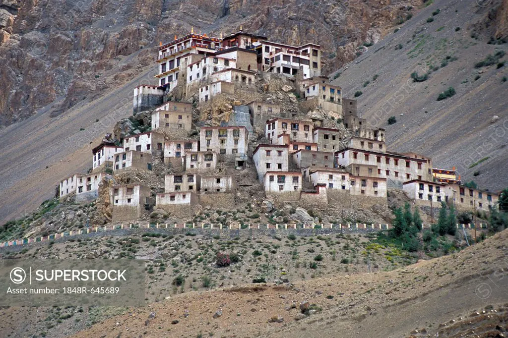 Buddhist Ki or Key Monastery or Gompa, Spiti Valley, Lahaul and Spiti district, Indian Himalayas, Himachal Pradesh, North India, India, Asia