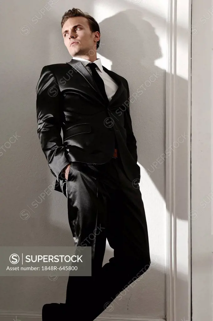 Fashion image, young man wearing a suit