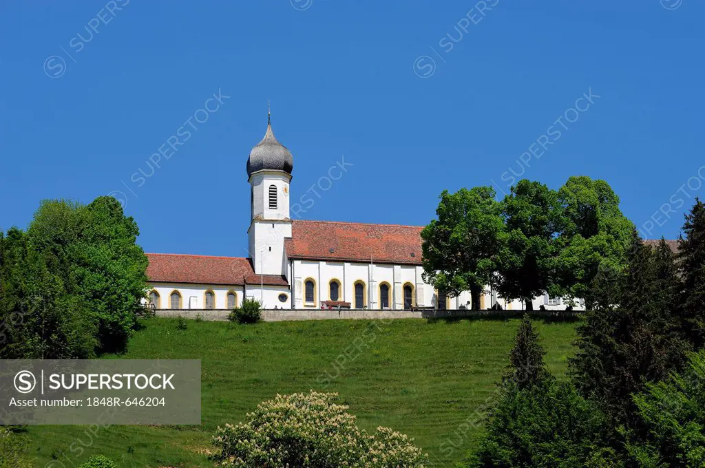 Pilgrimage Church of the Assumption, Hohenpeissenberg, Pfaffenwinkel region, Upper Bavaria, Bavaria, Germany, Europe, PublicGround