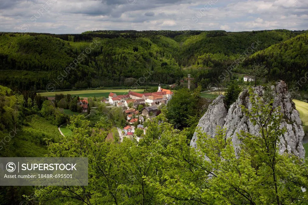 View over the Danube Valley near Beuron, Baden-Wuerttemberg, Germany, Europe