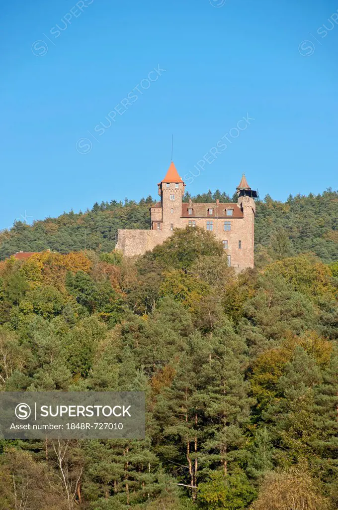 Burg Berwartstein Castle, Erlenbach, Palatinate Forest Nature Reserve, Palatinate, Rhineland-Palatinate, Germany, Europe