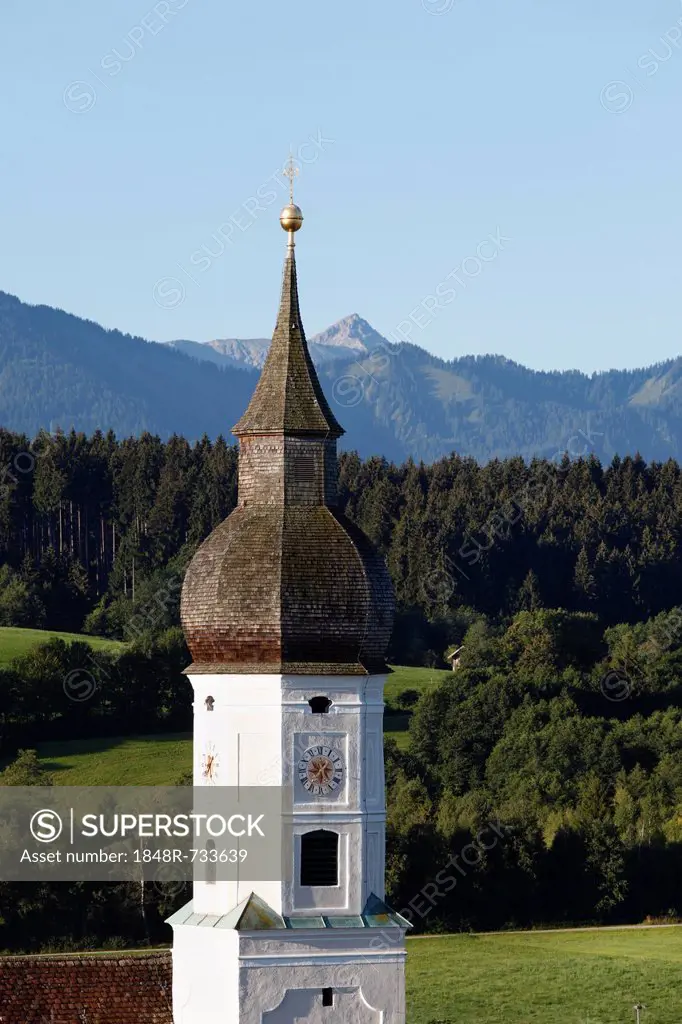 Parish Church of St. George, Bad Bayersoien, Pfaffenwinkel, Upper Bavaria, Bavaria, Germany, Europe, PublicGround