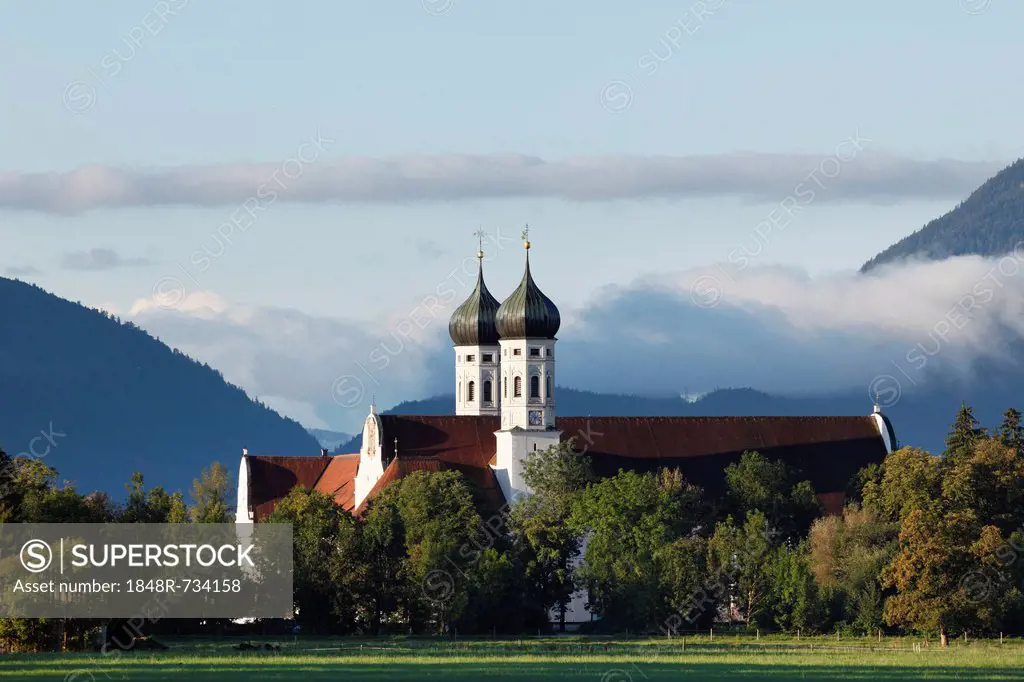 Benediktbeuern Abbey, Upper Bavaria, Bavaria, Germany, Europe, PublicGround