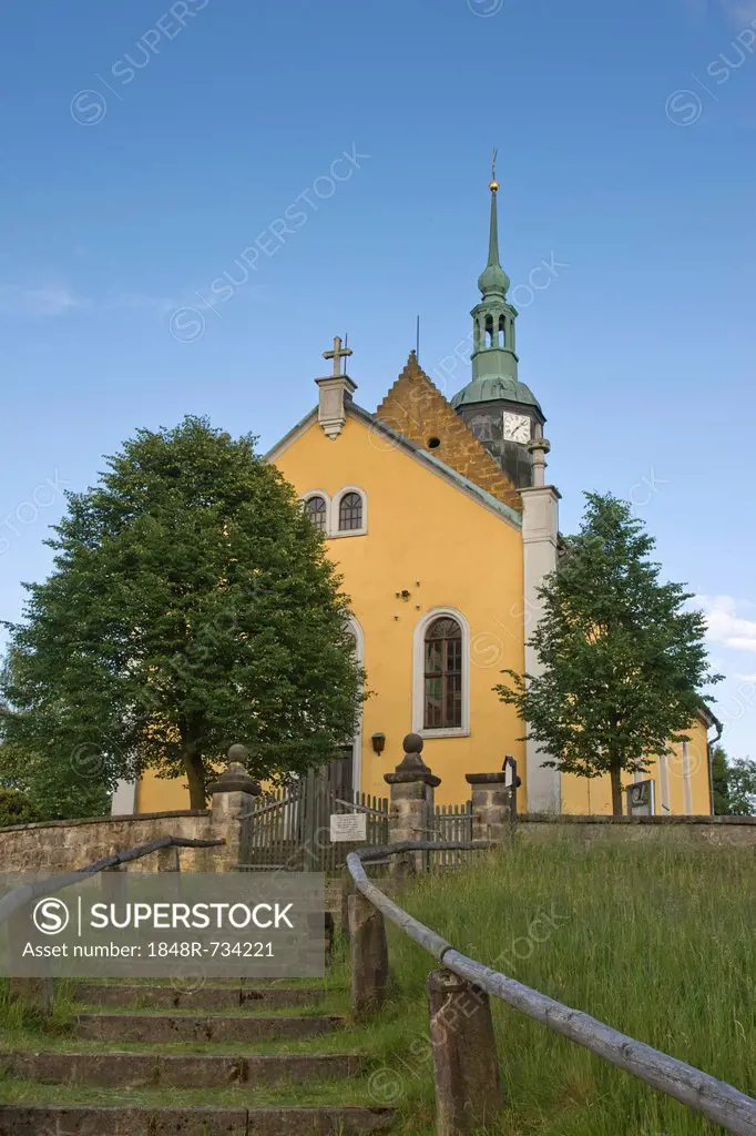 Engelkirche church, Hinterhermsdorf, Hintere Saechsische Schweiz, Saxon Switzerland, Saxony, Germany, Europe